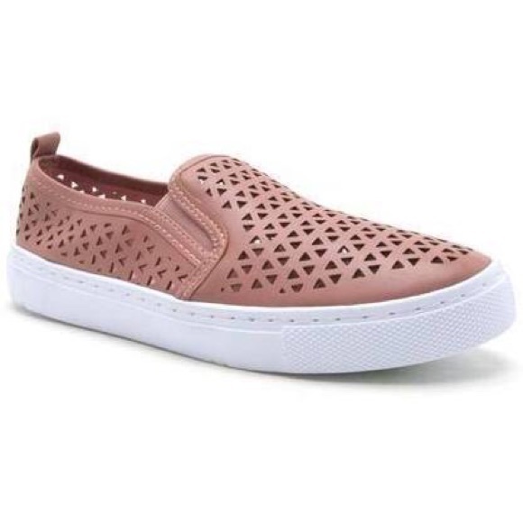 Mauve Lazer cut slip on sneakers 2 LEFT - Picture 3 of 4
